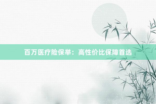 百万医疗险保举：高性价比保障首选